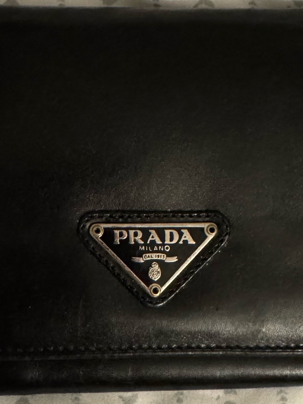 Prada Milano Black Leather Trifold Wallet Made in Italy - Picture 8 of 16